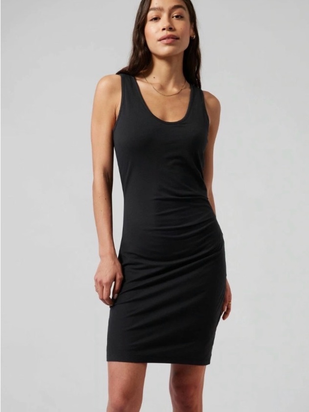 Athleta Black Sleeveless Scoop Neck Mini Dress